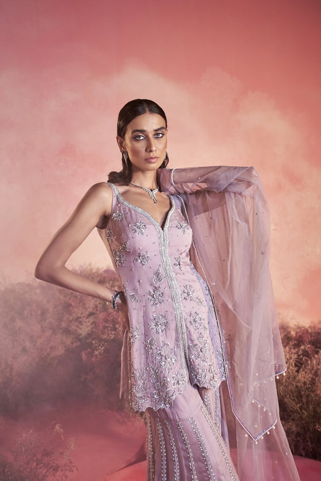 Soft Lilac Sharara Set