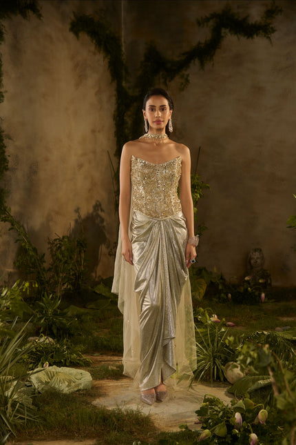 LUNARIA DRAPE SKIRT SET
