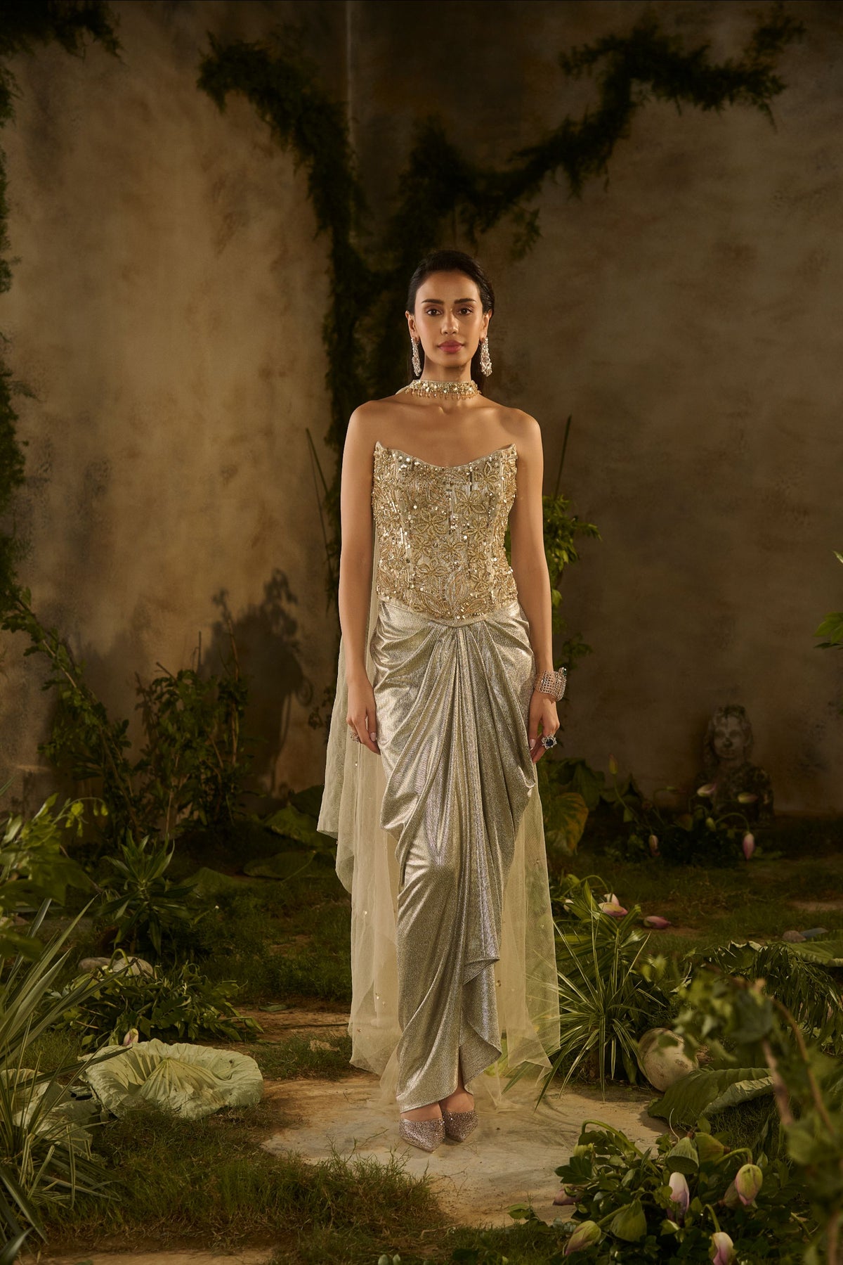 LUNARIA DRAPE SKIRT SET