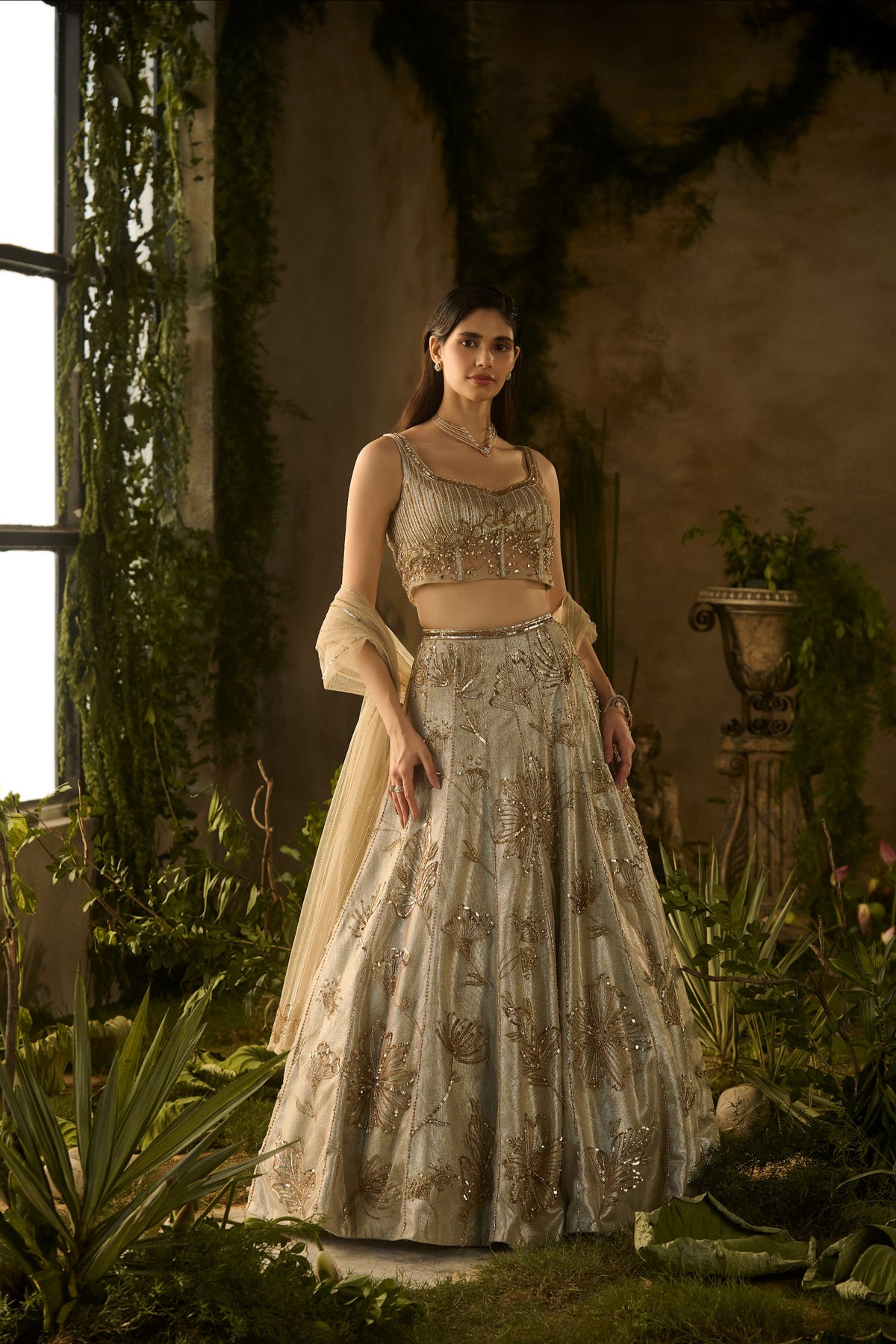 CHAMPAGNE MIST LEHENGA SET