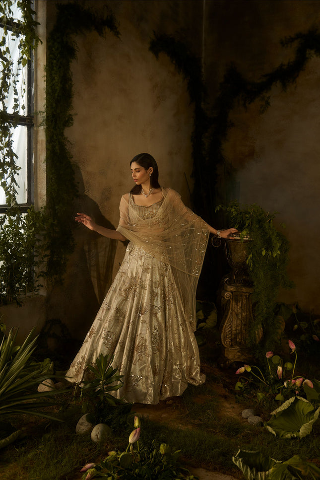 CHAMPAGNE MIST LEHENGA SET