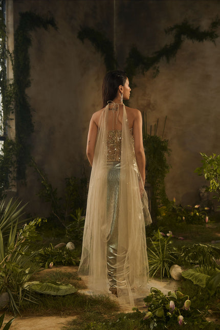 LUNARIA DRAPE SKIRT SET