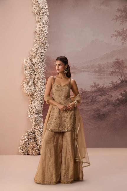 SUNEHRI SHARARA SET