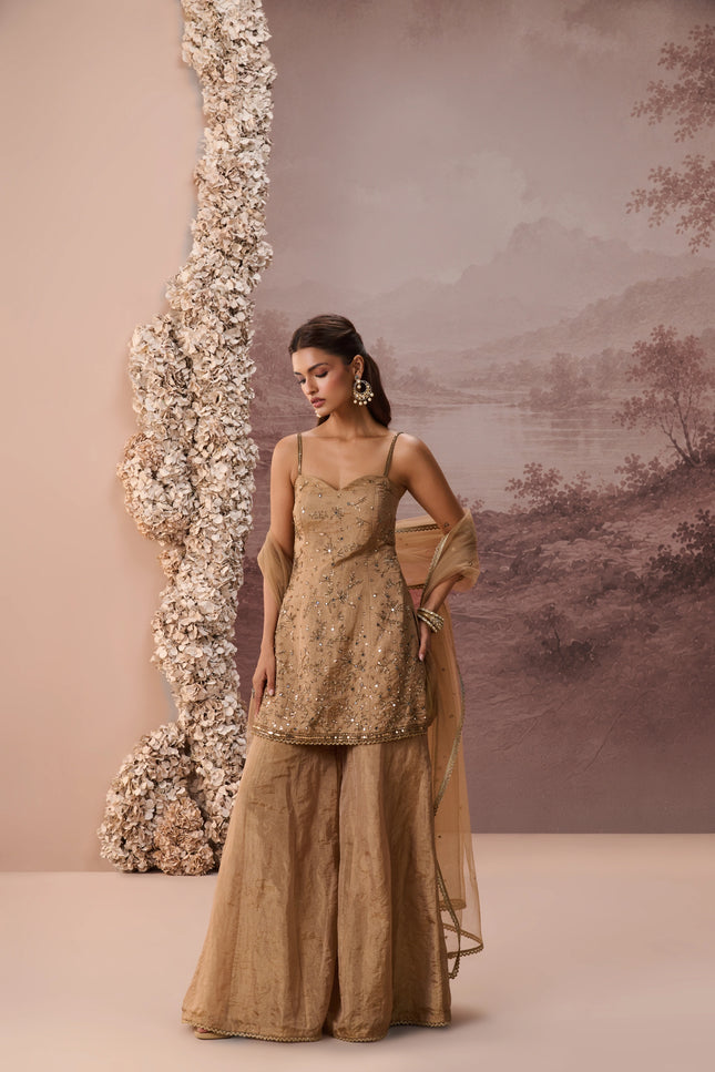 SUNEHRI SHARARA SET