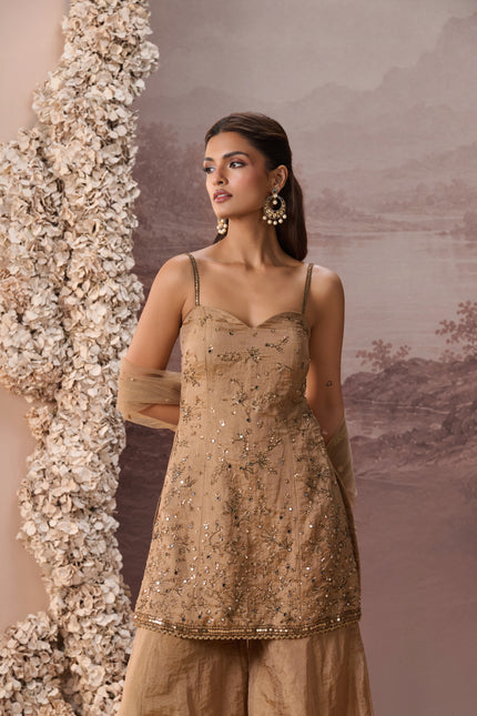 SUNEHRI SHARARA SET