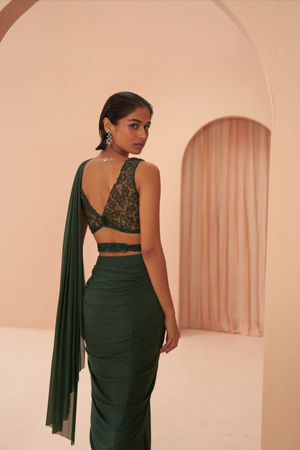 indian green saree