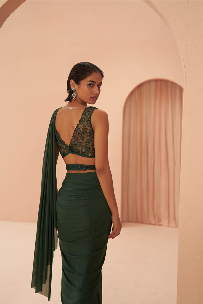 indian green saree