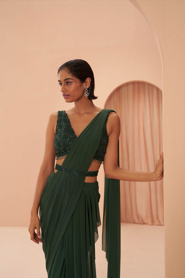 indian green saree