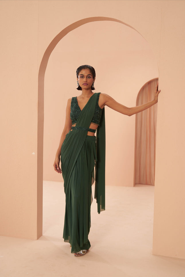 indian green saree