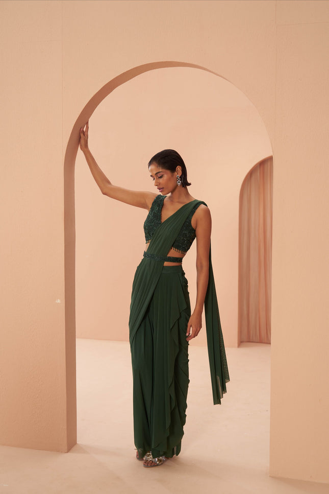 indian green saree