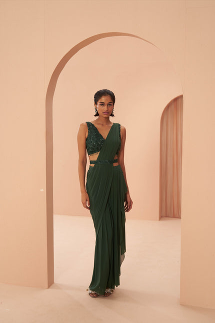 indian green saree