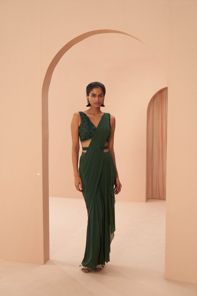 indian green saree