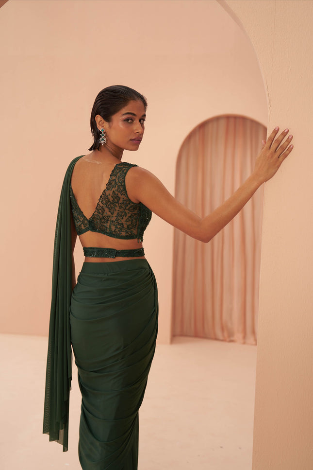 indian green saree