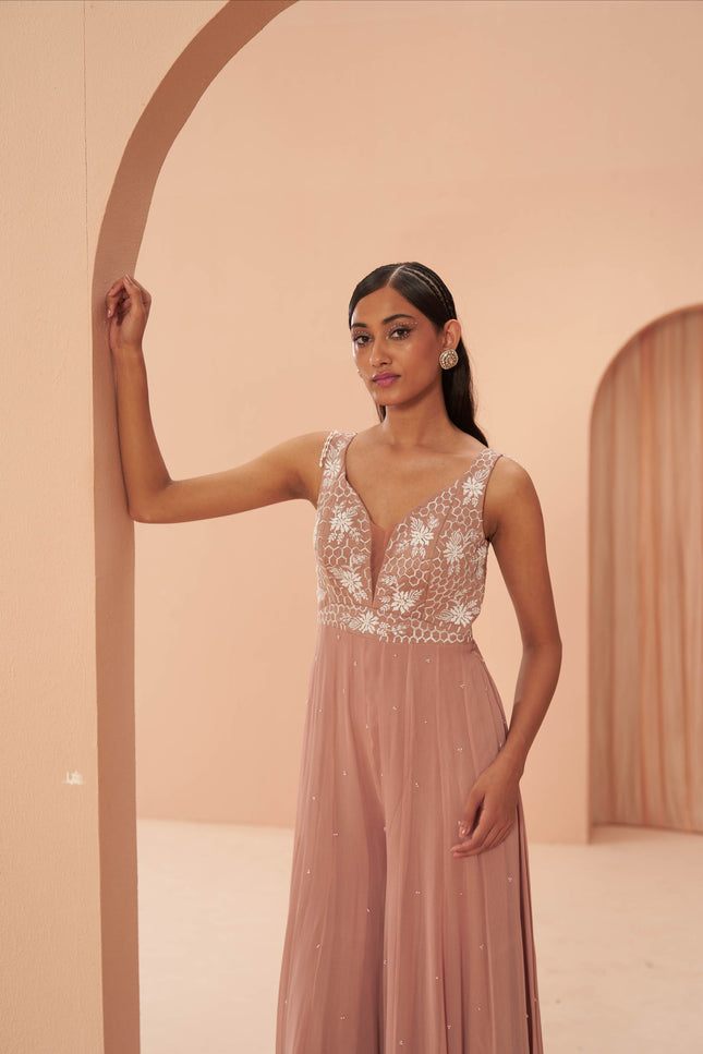 salmon jumpsuit