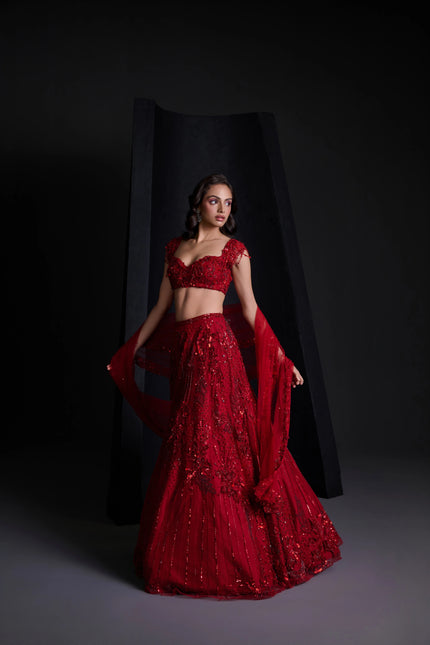 ROUGE LEHENGA SET