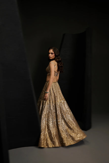 GOLD RUSH LEHENGA SET