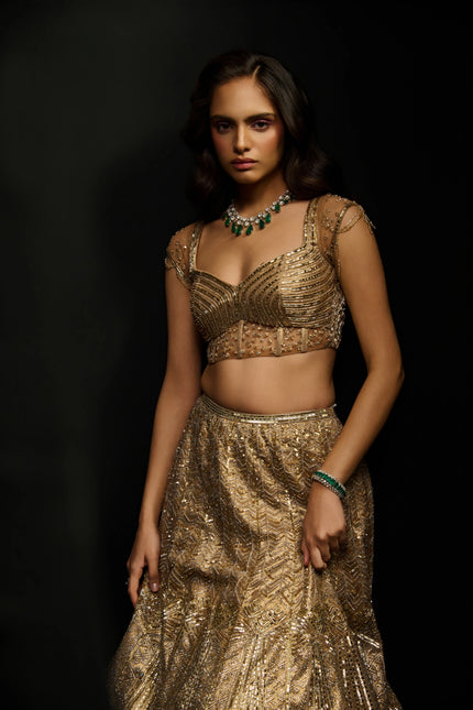 GOLD RUSH LEHENGA SET