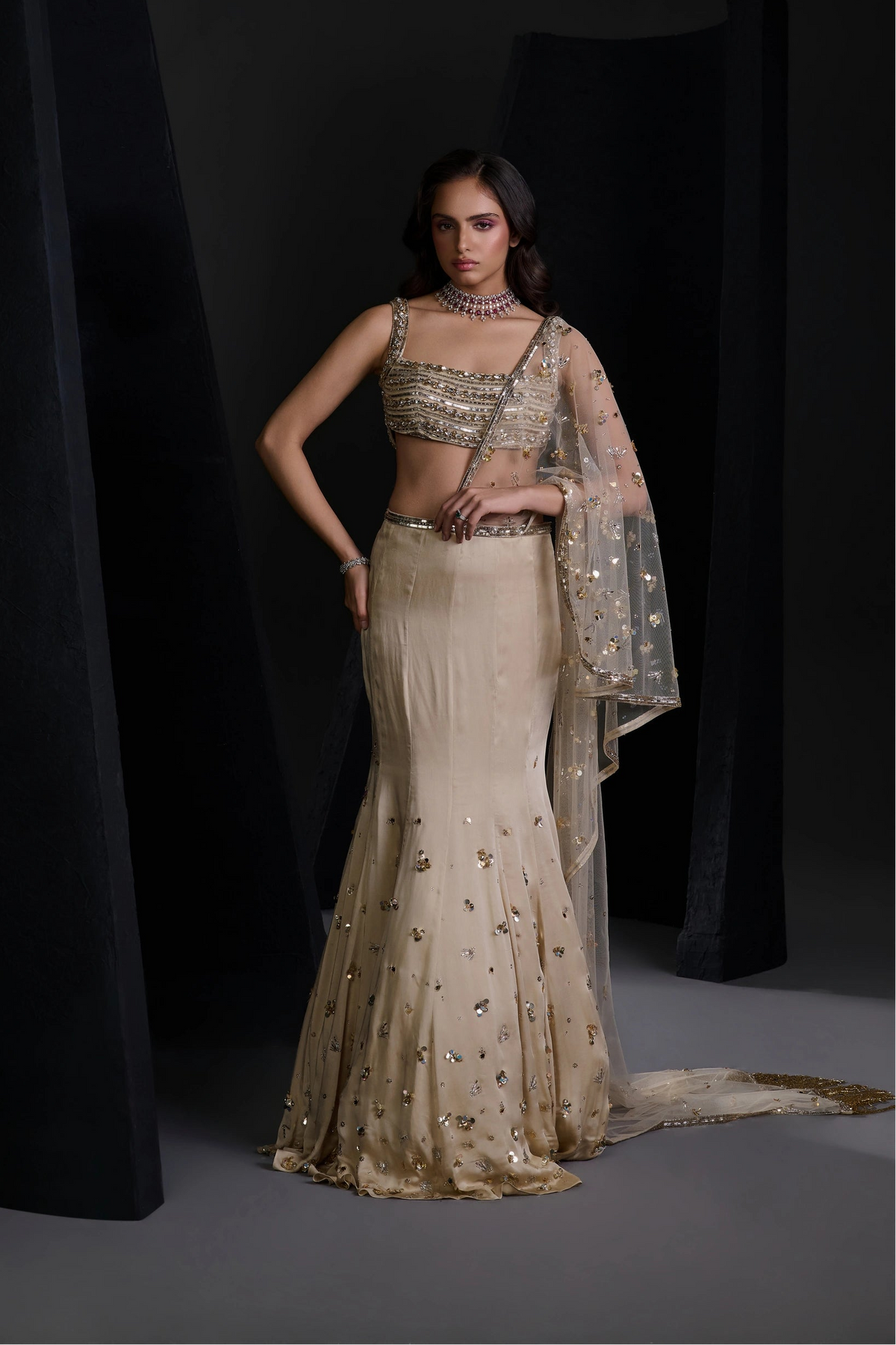 LUSTRE IVORY SAREE