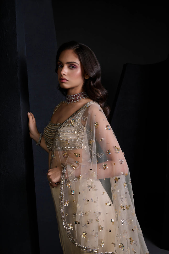 LUSTRE IVORY SAREE