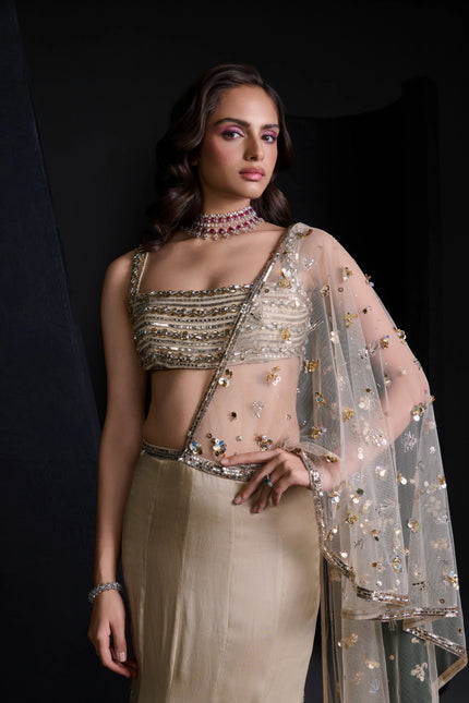 LUSTRE IVORY SAREE