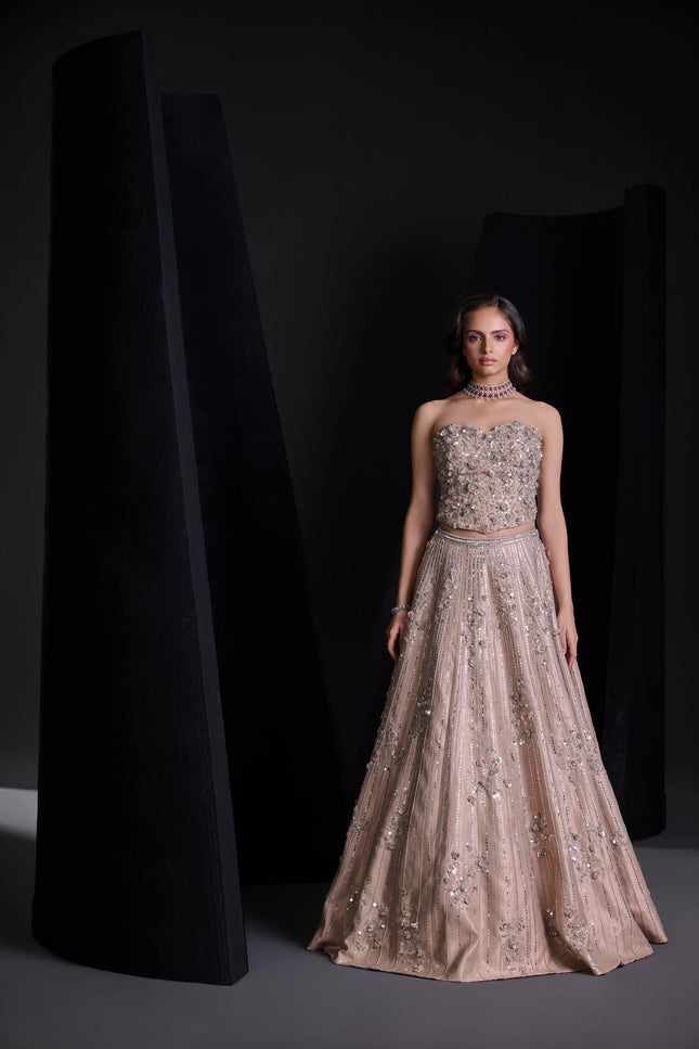 NUDE SPARKLE LEHENGA SET