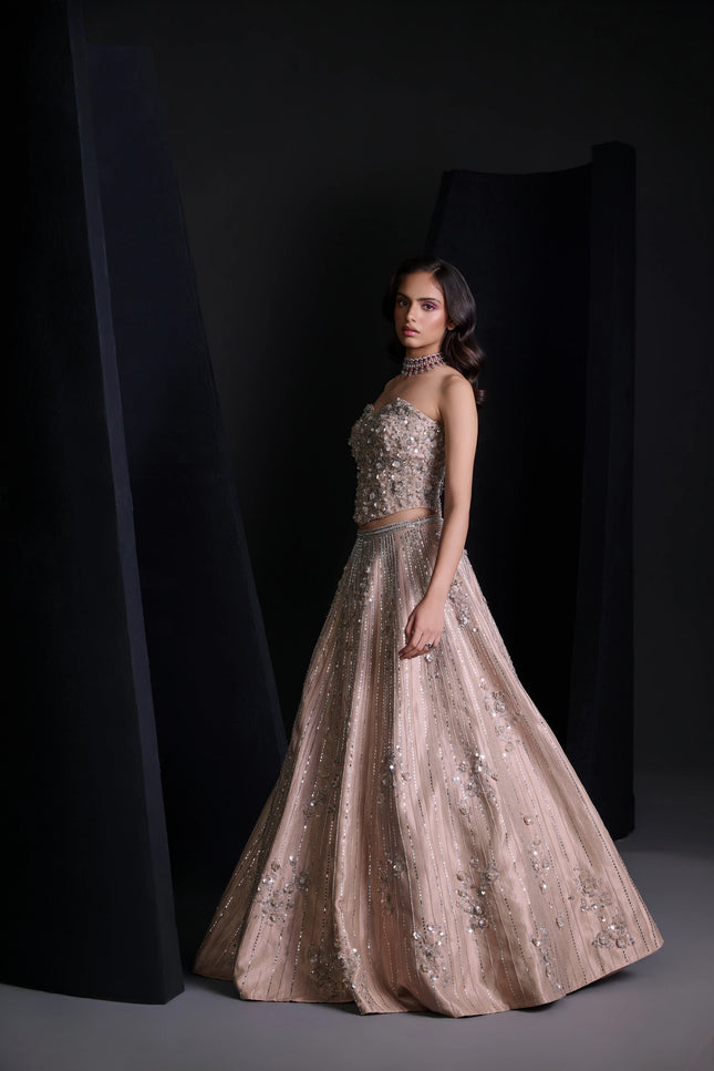 NUDE SPARKLE LEHENGA SET