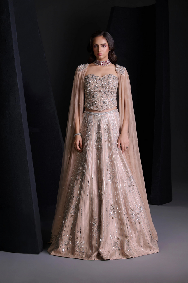 NUDE SPARKLE LEHENGA SET