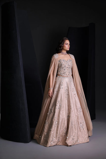 NUDE SPARKLE LEHENGA SET