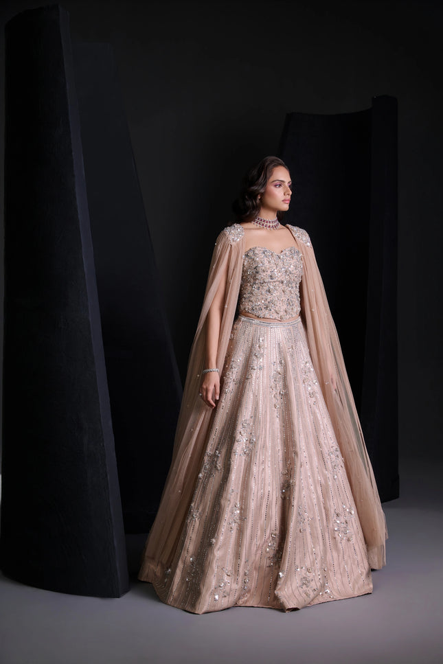 NUDE SPARKLE LEHENGA SET