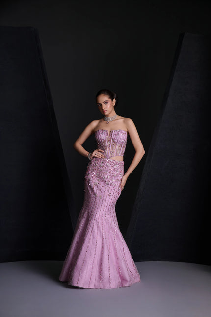 SOFT MAUVE LEHENGA SET