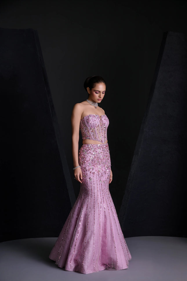 SOFT MAUVE LEHENGA SET
