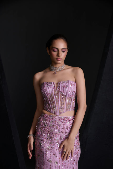 SOFT MAUVE LEHENGA SET