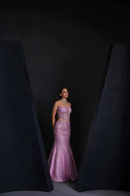 SOFT MAUVE LEHENGA SET