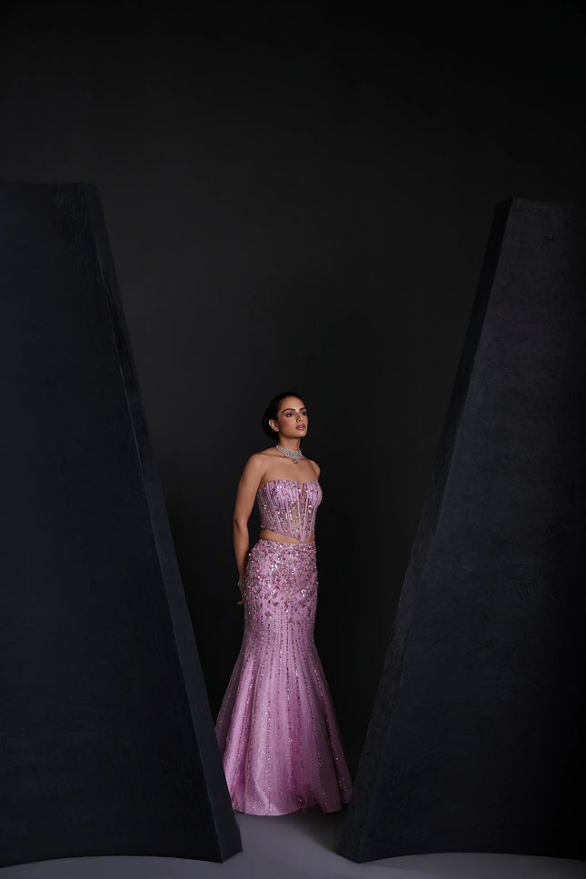 SOFT MAUVE LEHENGA SET