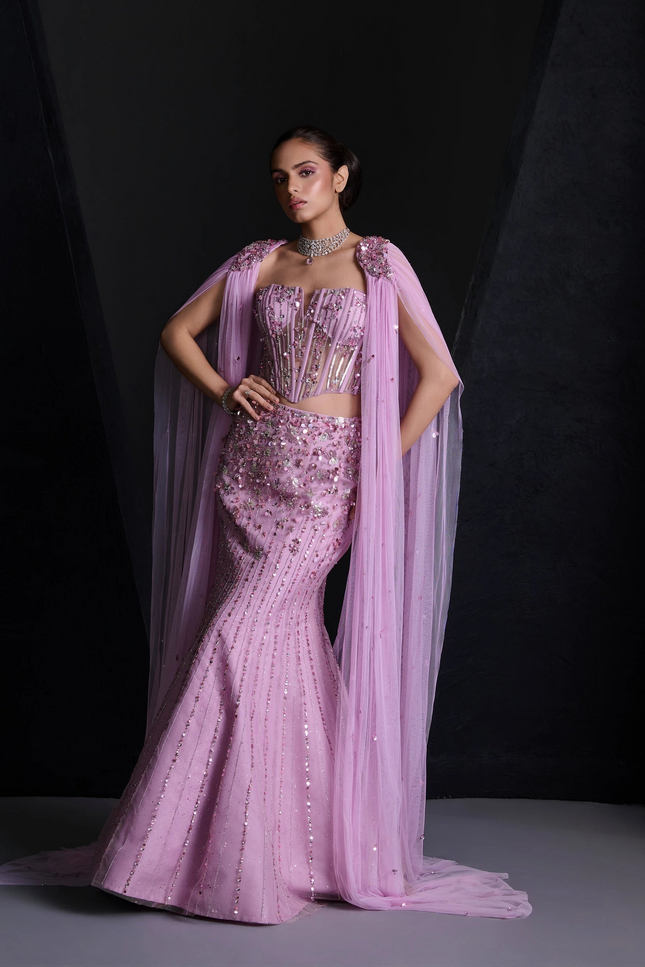 SOFT MAUVE LEHENGA SET