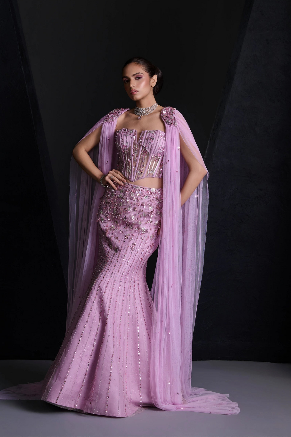 SOFT MAUVE LEHENGA SET