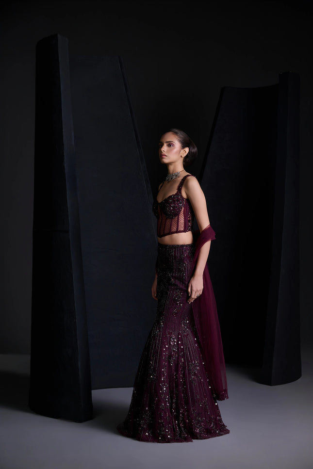 MULBERRY LEHENGA SET