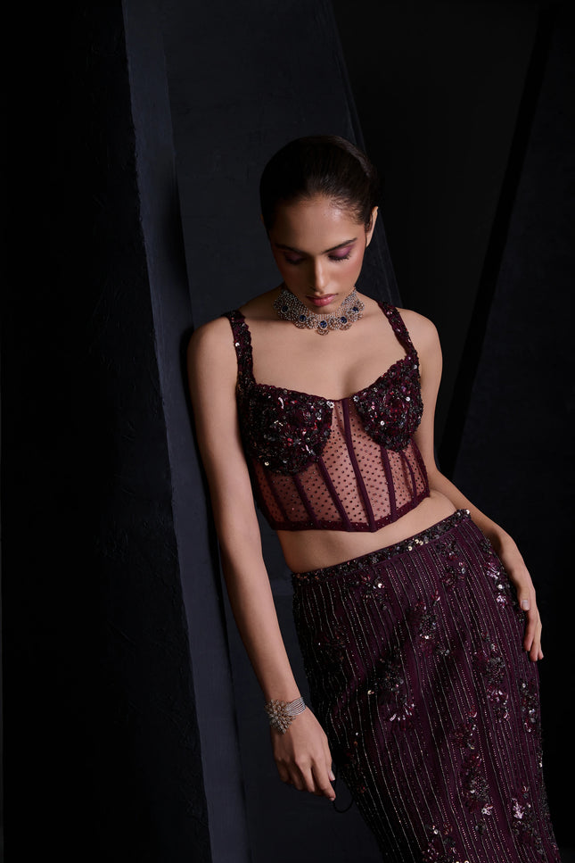 MULBERRY LEHENGA SET