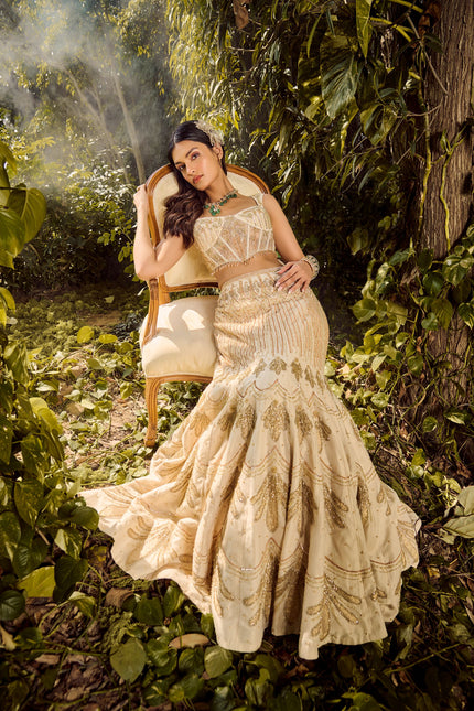 Dusty Ivory Lehenga Set