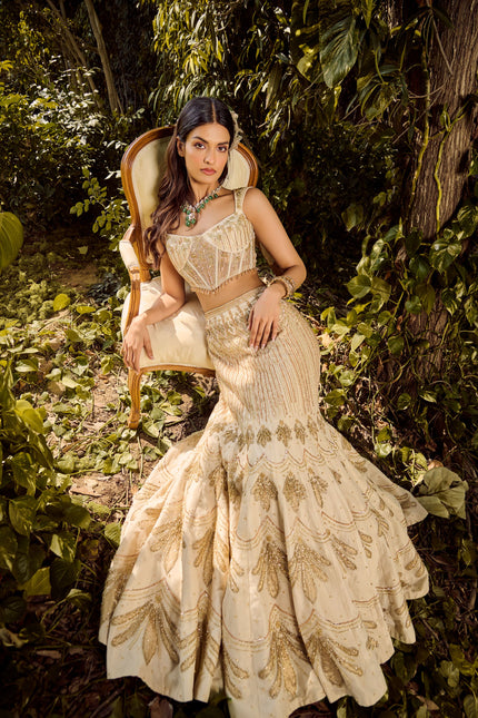 Dusty Ivory Lehenga Set