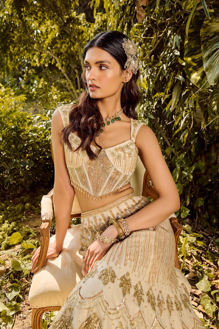 Dusty Ivory Lehenga Set