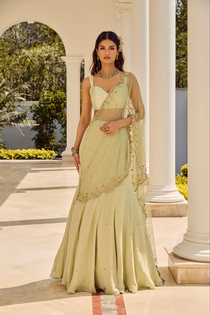 Soft Sage Saree