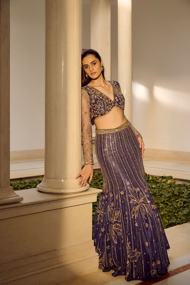 Glam Blue Lehenga Set