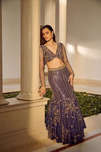 Glam Blue Lehenga Set