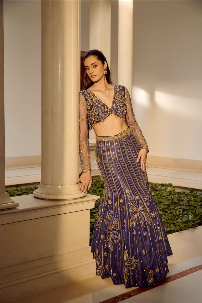 Glam Blue Lehenga Set