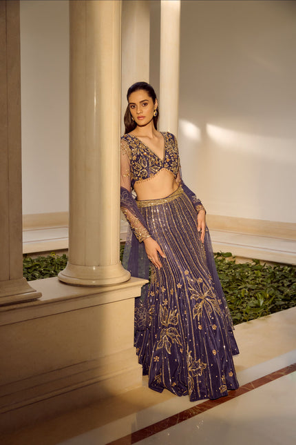 Glam Blue Lehenga Set