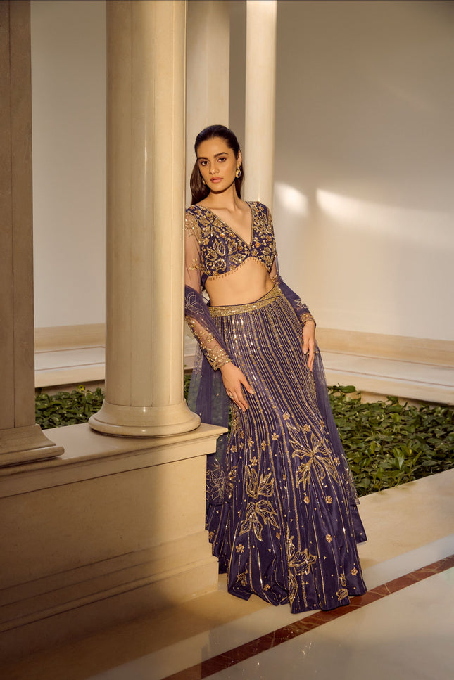 Glam Blue Lehenga Set