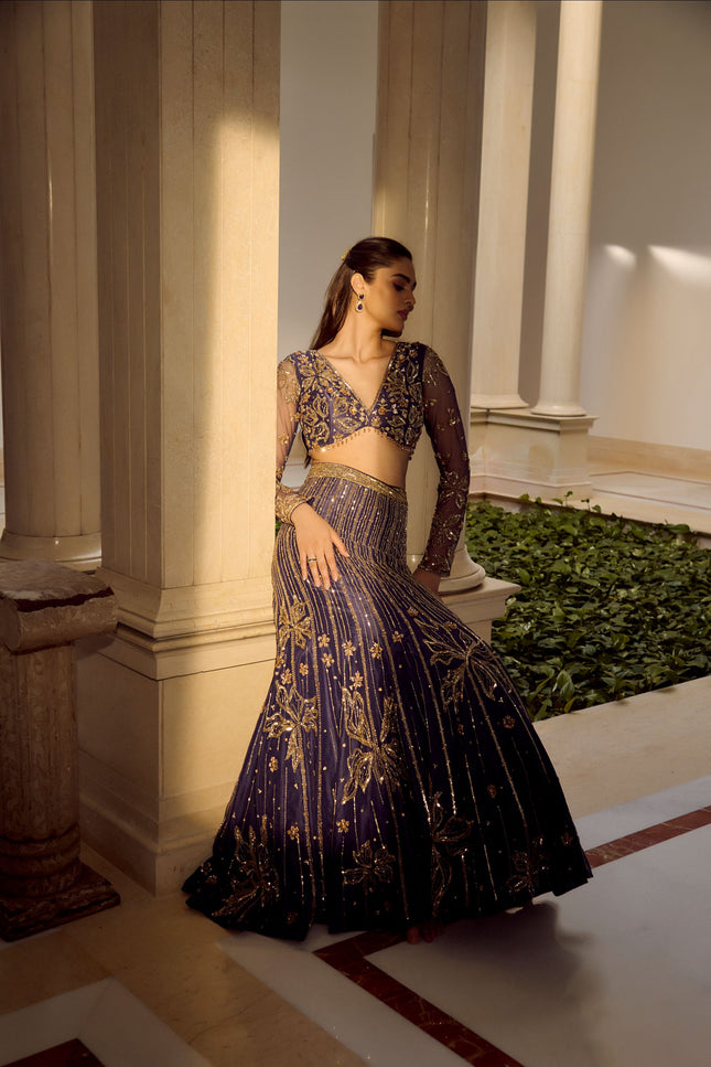 Glam Blue Lehenga Set