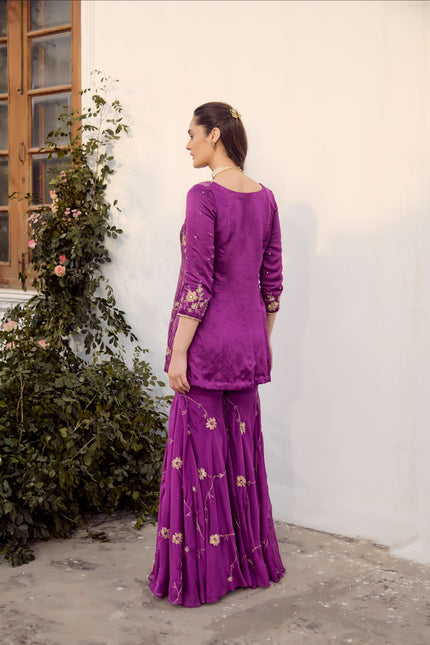 Plum Sharara Set