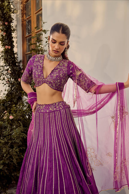 Soft Mulberry Lehenga Set